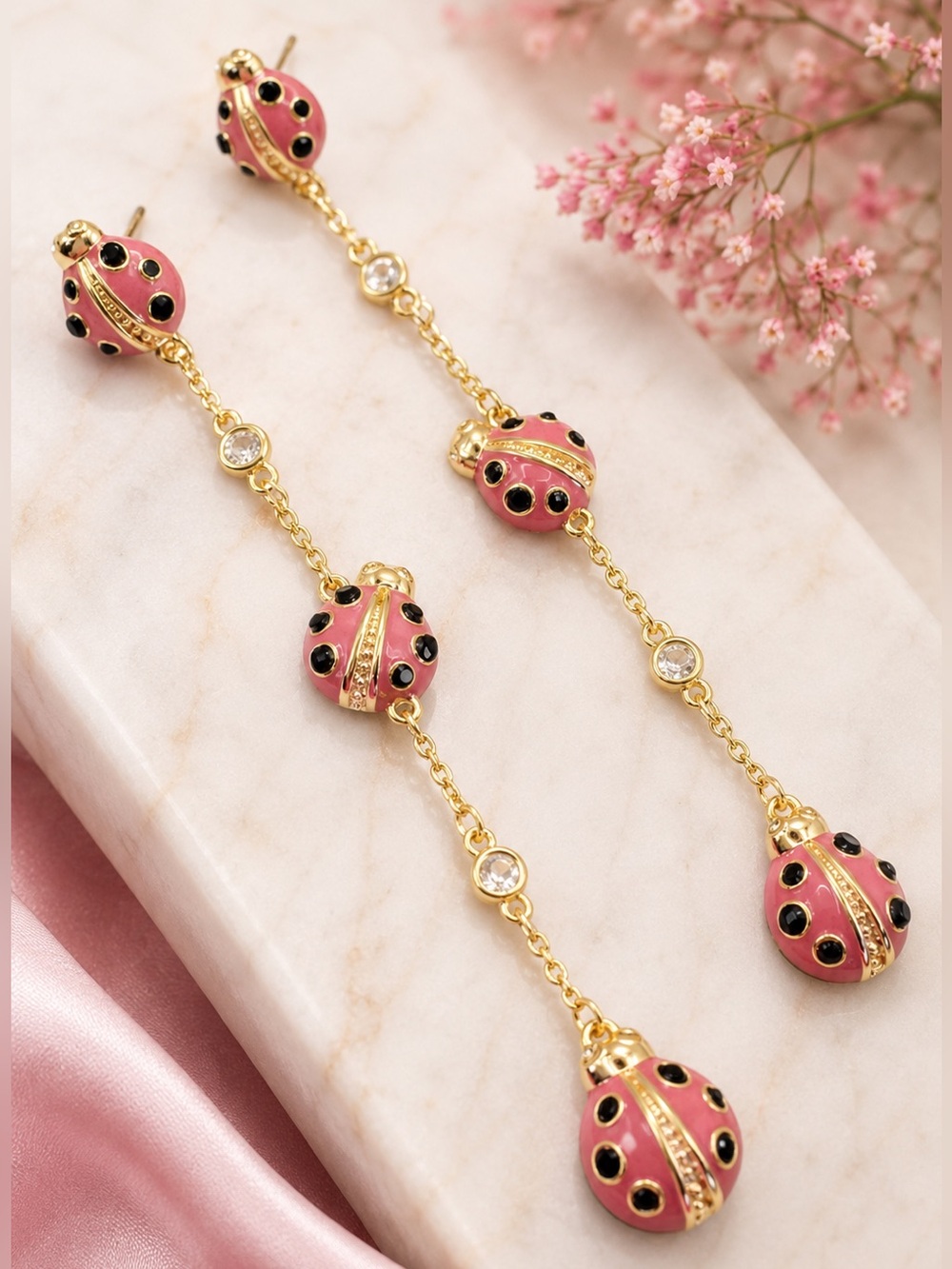 Kate Spade Ladybug Linear Earrings. - Picture 2 of 5